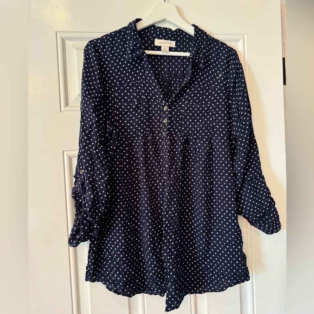 Motherhood maternity polkadot blouse